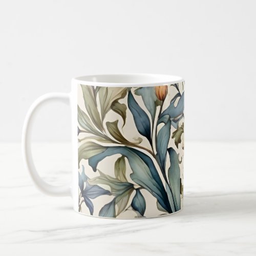 Watercolor Purple Iris Art Nouveau  Coffee Mug