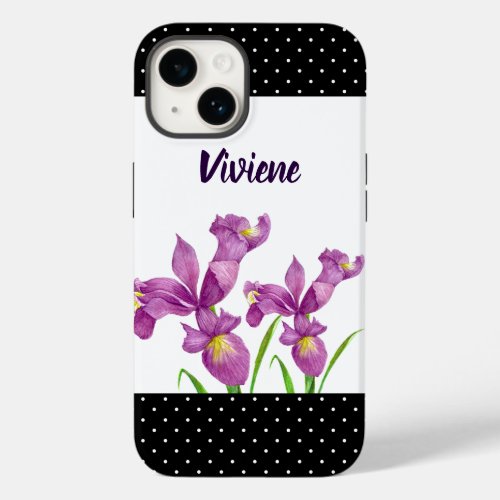 Watercolor Purple Iris Botanical Floral Art Case_Mate iPhone 14 Case