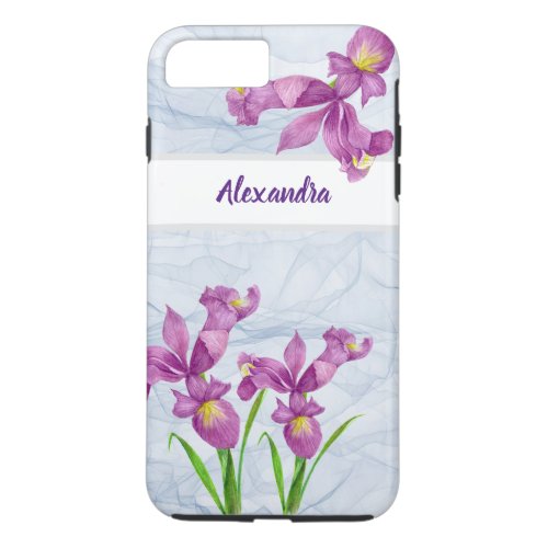 Watercolor Purple Iris Botanical Floral Organza iPhone 8 Plus7 Plus Case