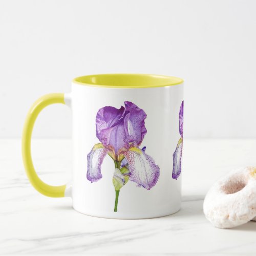 Watercolor Purple Iris Botanical Mug