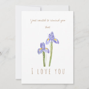 watercolor purple iris greeting card