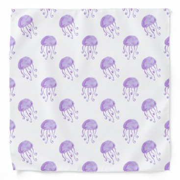 watercolor purple jellyfish bandana