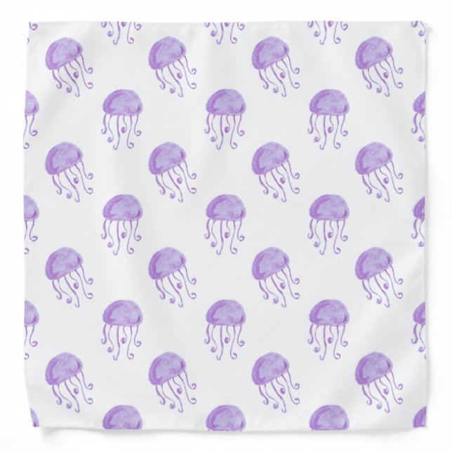 watercolor purple jellyfish bandana (Front)