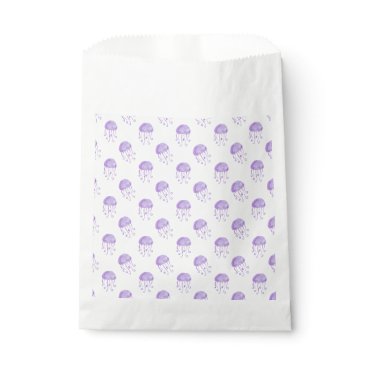 watercolor purple jellyfish beach design favor bag