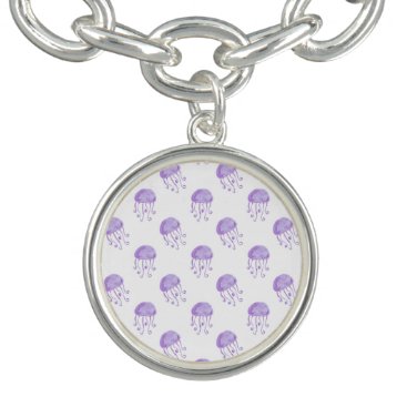 watercolor purple jellyfish bracelet