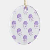 watercolor purple jellyfish ceramic ornament (Right)
