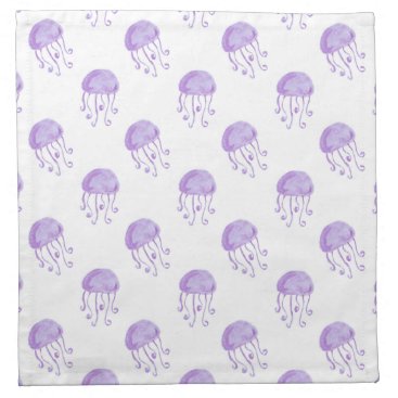 watercolor purple jellyfish napkin
