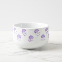 watercolor purple jellyfish soup mug
