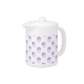 watercolor purple jellyfish teapot (Right)
