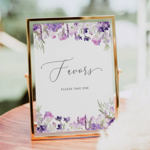 Watercolor purple lavender Favors Poster