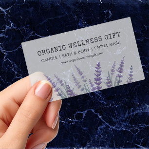 Watercolor Purple Lavender Floral Transparent Clear Business Cards