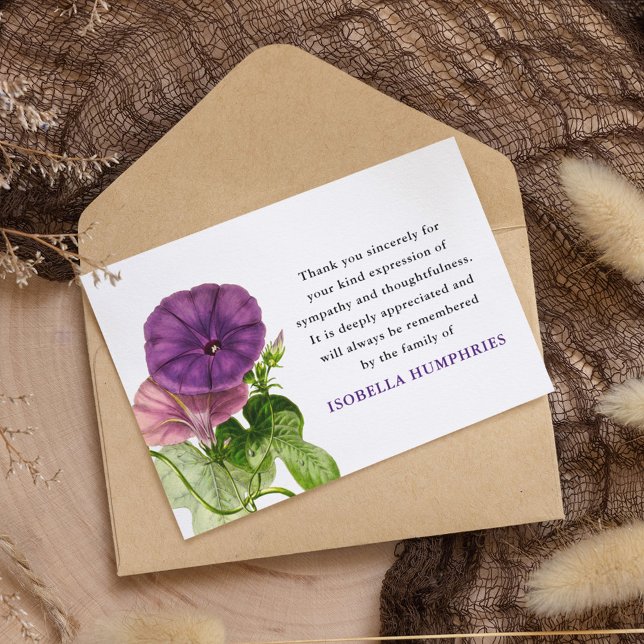 Watercolor Purple Morning Glory | Thank You Card (Creator Uploaded)