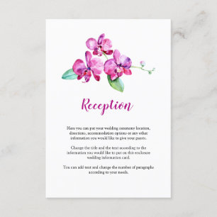 Watercolor Purple Orchid Floral Wedding Enclosure Card
