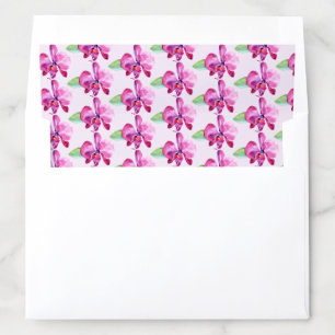 Watercolor Purple Orchid Floral Wedding Envelope Liner
