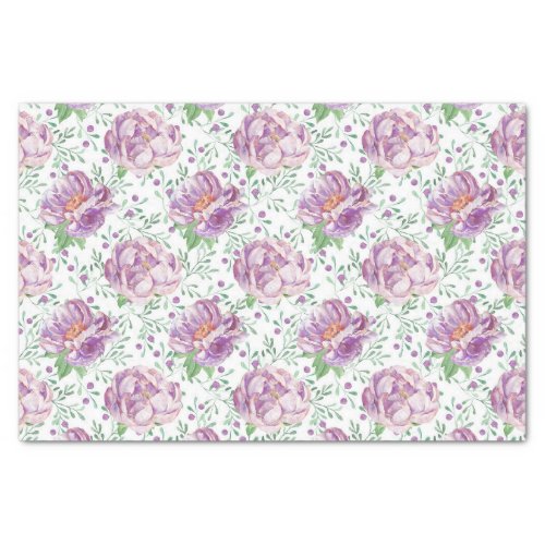 watercolor purple peony tissue paper