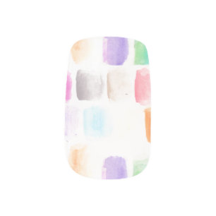 Watercolor Purple Pink Orange Colorful Brush Minx Nail Art