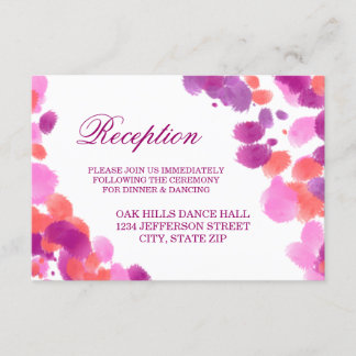 Watercolor Purple Pink Wedding Reception Cards
