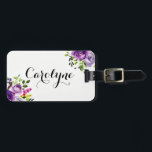 Watercolor Purple Roses Botanical Personalized Luggage Tag<br><div class="desc">Feminine and stylish luggage tag featuring a whimsical watercolor illustration of purple roses with pink and yellow floral accents. This design is available in other products.</div>