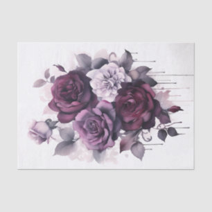 Watercolor Purple roses Tissue Paper