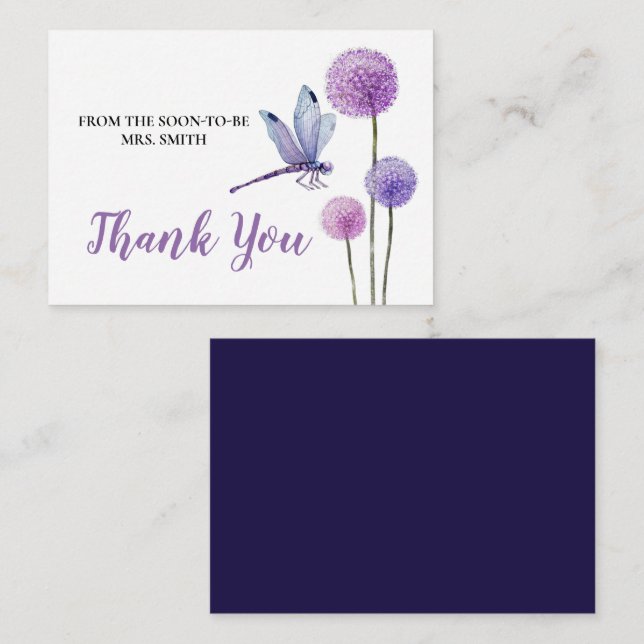 Watercolor purple thank you card (Front/Back)