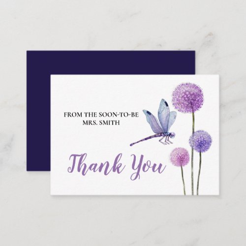 Watercolor purple thank you card