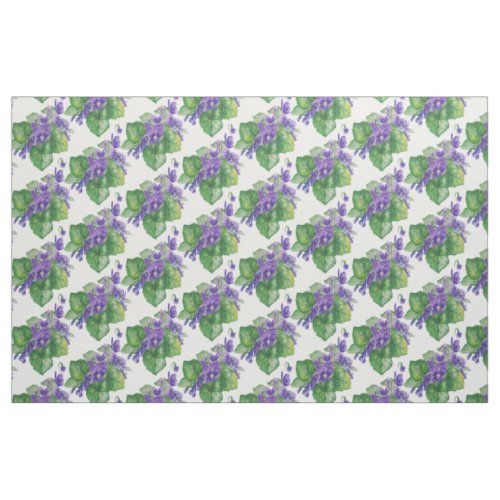 Watercolor Purple Violet Flower painting  Floral Fabric