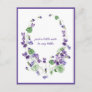 Watercolor Purple Violet Wreath Thinking of You Po Postcard