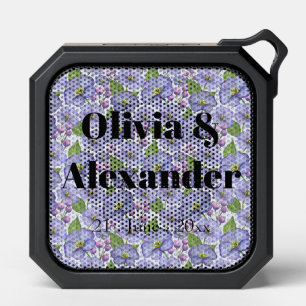 Watercolor Purple Violets & Floral Pattern Bluetooth Speaker