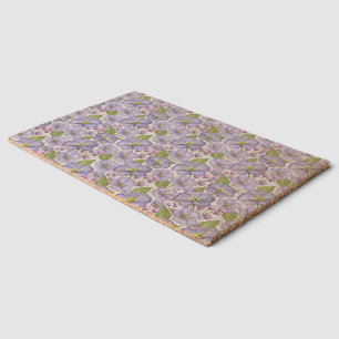 Watercolor Purple Violets & Floral Pattern  Fiber Doormat