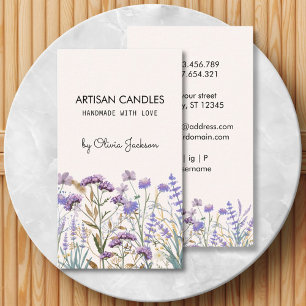 Watercolor Purple Wildflower Artisan Business Card