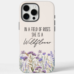 Watercolor Purple Wildflower Garden Nature Quote iPhone 16 Pro Max Case