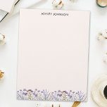 Watercolor Purple Wildflower Meadow Letterhead<br><div class="desc">Elevate your correspondence with our Watercolor Purple Wildflower Meadow Letterhead. Customize the modern,  minimalist design for a touch of floral elegance.</div>