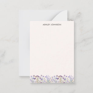Watercolor Purple Wildflower Meadow Note Card
