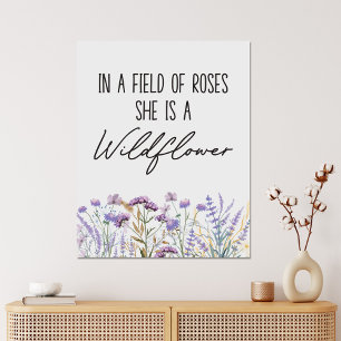 Watercolor Purple Wildflower Meadow Quote Canvas Print