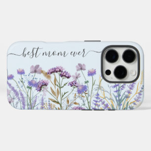Watercolor Purple Wildflower Meadow Quote iPhone 16 Pro Case