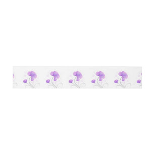 Watercolor purple wildflower wedding band invitation belly band