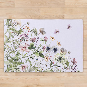 Watercolor Purple Wildflowers Rug