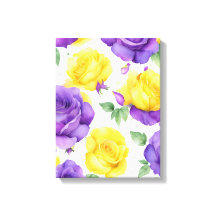 Watercolor Purple Yellow Rose