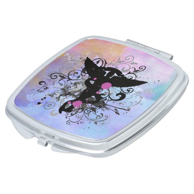 Watercolor {purples} Chiropractic Compact Mirror (Turned)