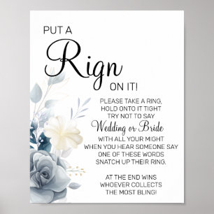 Watercolor Put a Ring bridal shower game sign