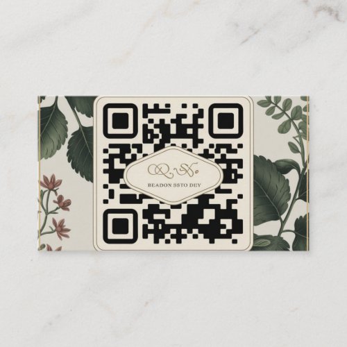 Watercolor QR code business card 