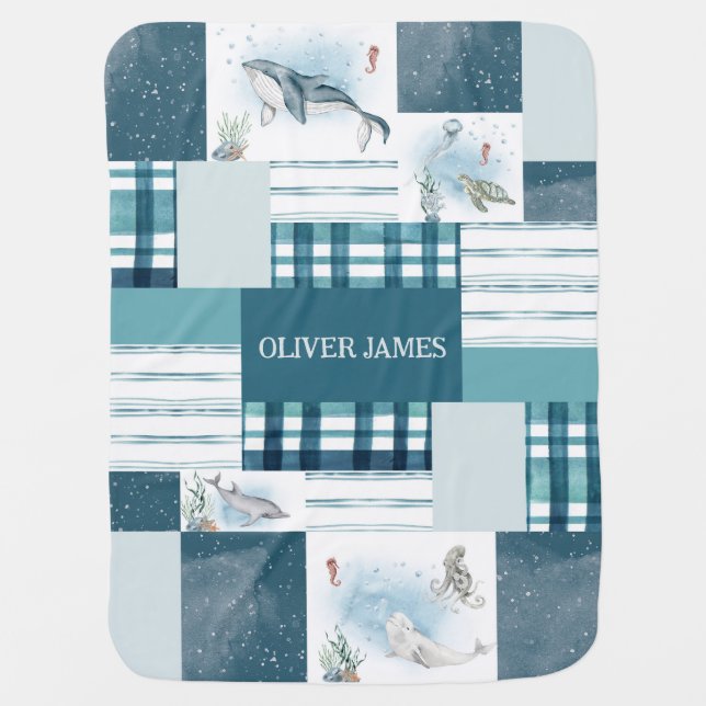 Watercolor Quilt Baby Blanket (Front)