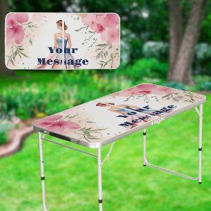 Watercolor Quinceanera Celebration Beer Pong Table