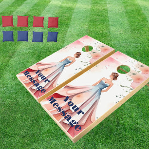 Watercolor Quinceanera Celebration Cornhole Set