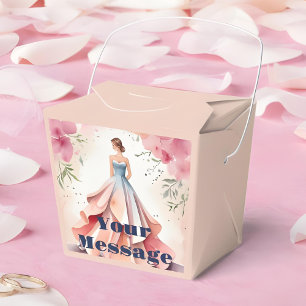 Watercolor Quinceanera Celebration Favor Boxes