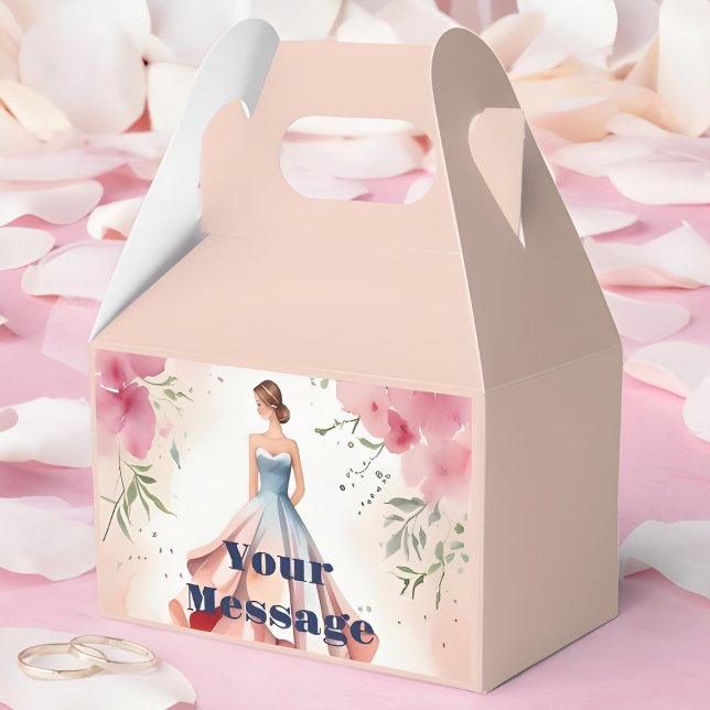 Watercolor Quinceanera Celebration Favor Boxes (Creator Uploaded)