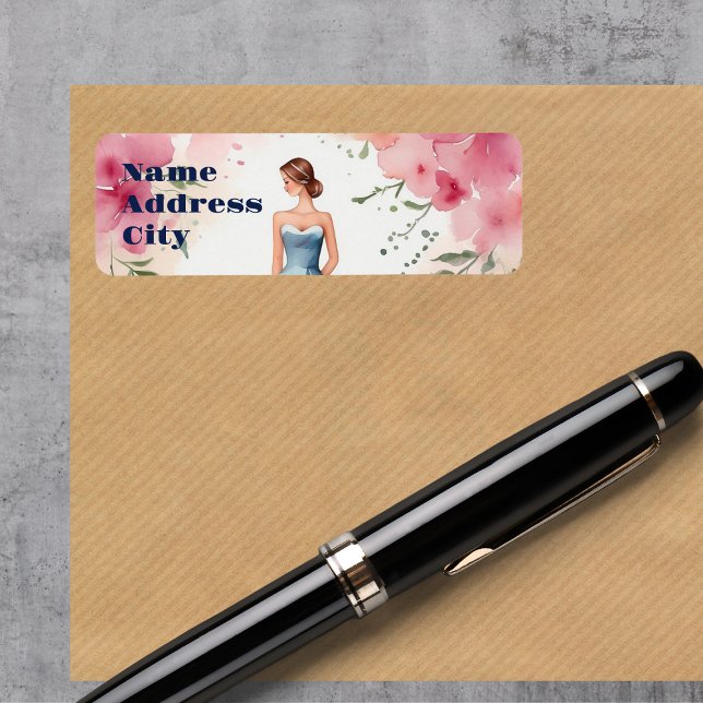 Watercolor Quinceanera Celebration Label (Creator Uploaded)