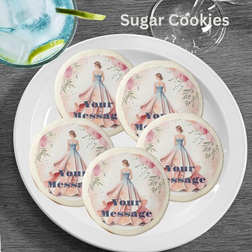 Watercolor Quinceanera Celebration Sugar Cookie