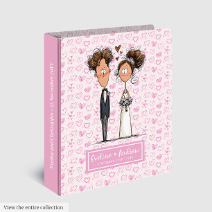 Watercolor Quirky Wedding Ring Binder Photo Album