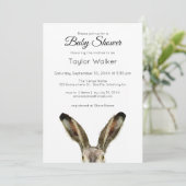 Watercolor Rabbit Baby Shower  Invitation (Standing Front)